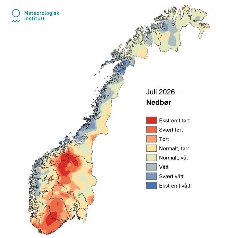 Nedbør juli 2026