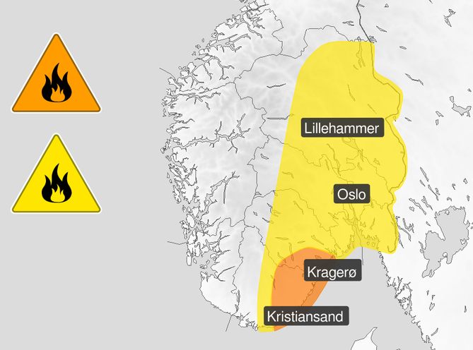 Stor skogbrannfare i sørøst ut onsdag 5. aug