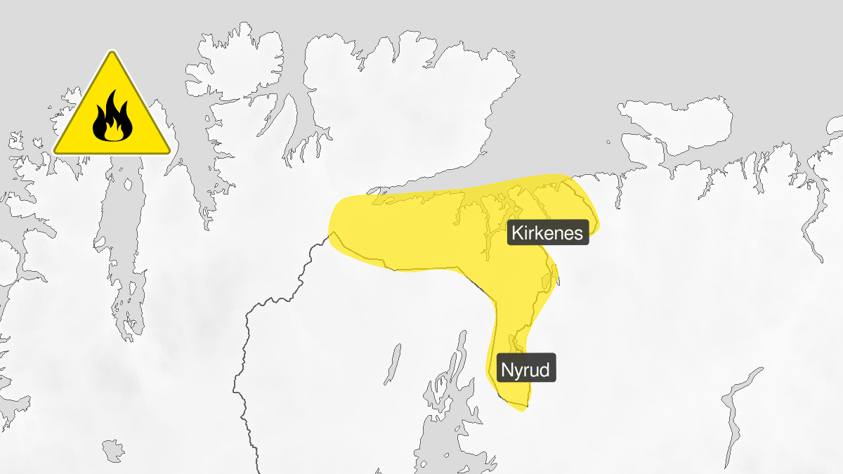 Farevarsel om lokal skogbrannfare for deler av Øst-Finnmark
